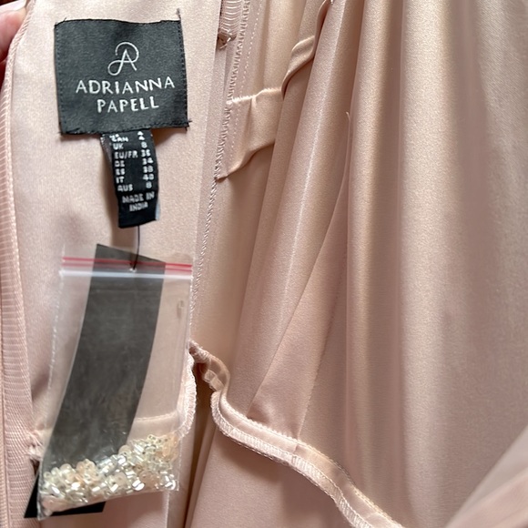 NWT Stunning Adrianna Papell Blush Beaded Dress - Picture 6 of 8